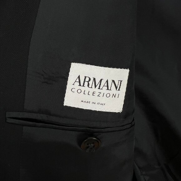 Armani Collezioni Harry Rosen 100% Wool Black Blazer Suit Jacket Coat Italy 42 R - Picture 6 of 13